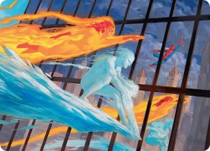 Iceman and Firestar - Art - Marvel Super Heroes - Art Series