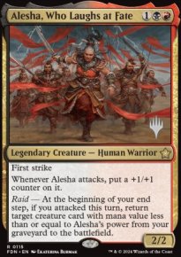 Alesha, Celle-qui-rit-face-au-destin - Planeswalker symbol stamped promos