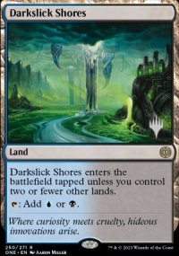 Darkslick Shores - Planeswalker symbol stamped promos