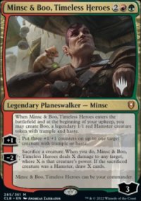 Minsc & Boo, Timeless Heroes - Planeswalker symbol stamped promos