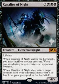 Cavalier of Night - Planeswalker symbol stamped promos