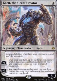 Karn, the Great Creator - Planeswalker symbol stamped promos