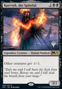 Kaervek, the Spiteful - Planeswalker symbol stamped promos