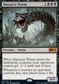 Massacre Wurm - Planeswalker symbol stamped promos