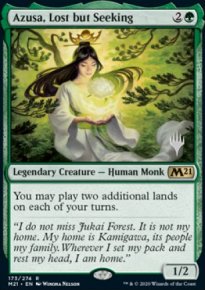 Azusa, Lost but Seeking - Planeswalker symbol stamped promos