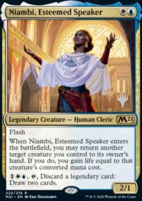 Niambi, Esteemed Speaker - Planeswalker symbol stamped promos