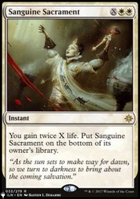 Sacrement sanguin - The List