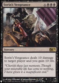 Vengeance selon Sorin - The List