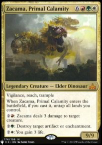 Zacama, Primal Calamity - The List