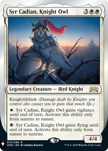 Syr Cadian, Knight Owl - The List